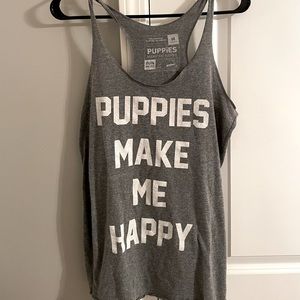 Puppies 🐶 Make me Happy 😆 Graphic Racerback Tee